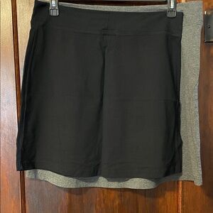 Set of 2 Black and Gray Layered Athletic Skirts